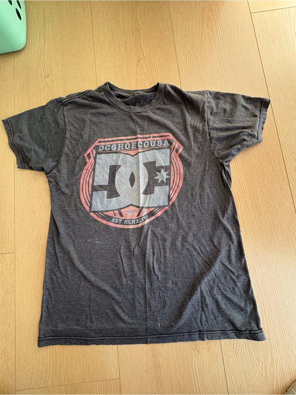 DC Black Short Sleeve Tee with Red Logo